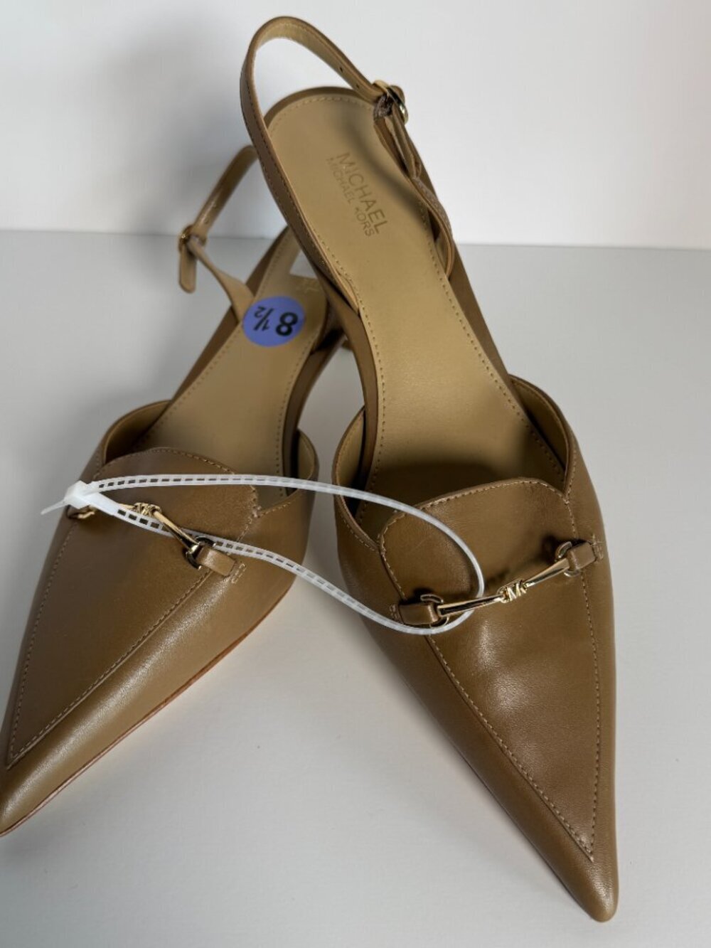 Michael Kors Lena Sling Pumps Natural Sz 8.5M NWOT